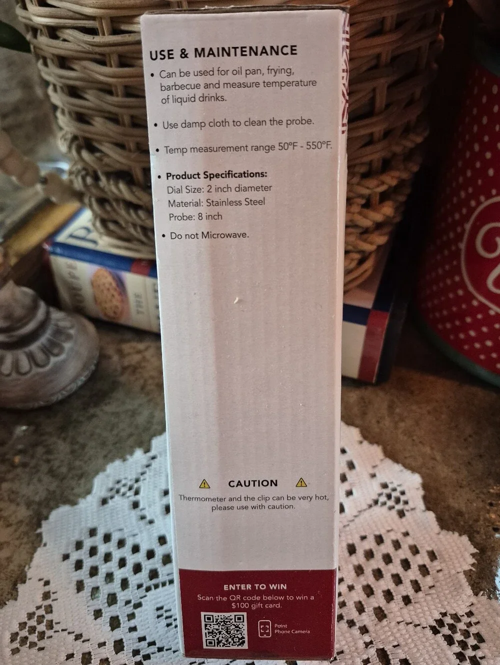 ❤️‍🔥 New Candy Thermometer with Pot Clip New In Box Deep Fry/Candy